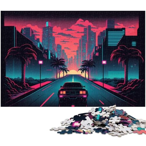 Neon-Retro-Landschaft, 1000-teiliges Puzzle für Erwachsene, schwierige Rätsel für Erwachsene, anspruchsvolles Denkspiel für Teenager, Spaß für den Familienspieleabend, 50 x 75 cm / 19,68 x 29,52 Zoll Neon-Retro-Landschaft, 1000-teiliges Puzzle für Erwachsene, schwierige Rätsel für Erwachsene, anspruchsvolles Denkspiel für Teenager, Spaß für den Familienspieleabend, 50 x 75 cm / 19,68 x 29,52 Zoll von JIANGENNF