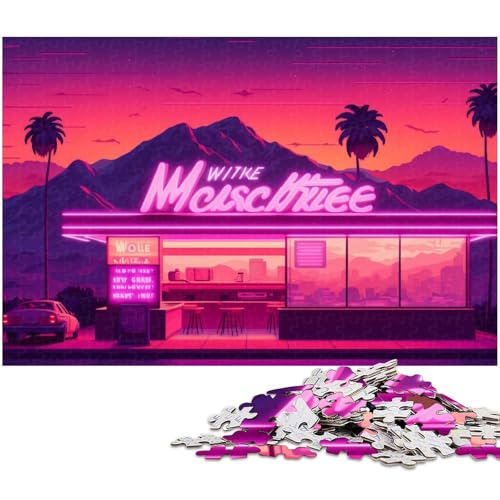 Neon-Retro-Landschaftspuzzle 1000 Teile für Erwachsene. Schwierige Puzzles für Erwachsene. Herausforderndes Denkspiel – Entspannendes Spielzeug für Teenager. 26 x 38 cm / 10,23 x 14,96 Zoll Neon-Retro-Landschaftspuzzle 1000 Teile für Erwachsene. Schwierige Puzzles für Erwachsene. Herausforderndes Denkspiel – Entspannendes Spielzeug für Teenager. 26 x 38 cm / 10,23 x 14,96 Zoll von JIANGENNF