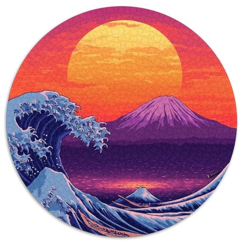Neon Waves Puzzle, 1000 Teile, Kartonpuzzle für Erwachsene, Geburtstagsgeschenkidee, anspruchsvolles Denkspiel (Größe 67,5 x 67,5 cm) von JIANGENNF