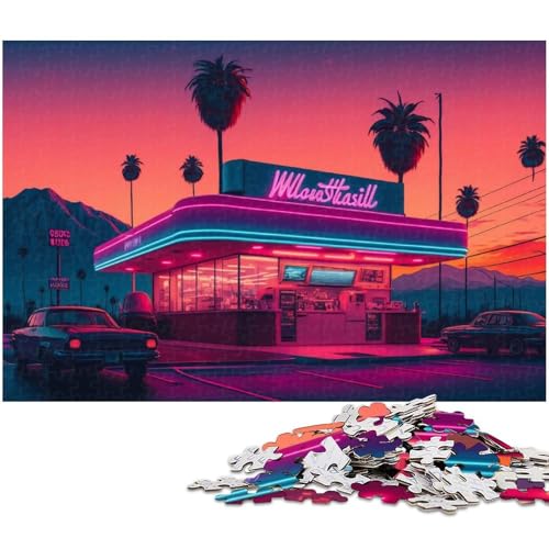 Neonlandschaft, 1000-teiliges Puzzle für Erwachsene, Heimaktivität für Feiertage, Geburtstage und Familienspieleabende, 50 x 75 cm / 19,68 x 29,52 Zoll Neonlandschaft, 1000-teiliges Puzzle für Erwachsene, Heimaktivität für Feiertage, Geburtstage und Familienspieleabende, 50 x 75 cm / 19,68 x 29,52 Zoll von JIANGENNF