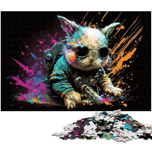 Niedliches, Cooles Kaninchen-Puzzle, 1000 Teile, Holzpuzzle, Denksportaufgabe, Teenager und Heimdekoration, 50 x 75 cm / 19,68 x 29,52 Zoll Niedliches, Cooles Kaninchen-Puzzle, 1000 Teile, Holzpuzzle, Denksportaufgabe, Teenager und Heimdekoration, 50 x 75 cm / 19,68 x 29,52 Zoll von JIANGENNF
