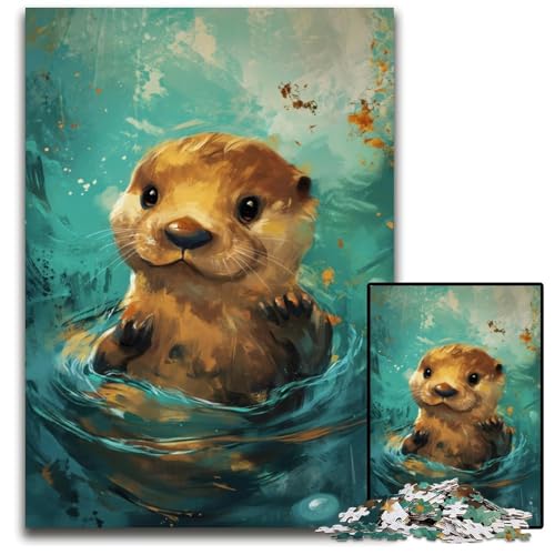 Niedliches Puzzle mit 1000 Teilen für Erwachsene, Kleiner gelber Otter, Papppuzzle, Geburtstagsgeschenkidee, anspruchsvolles Denkspiel, 26x38cm/10,23x14,96 Zoll Niedliches Puzzle mit 1000 Teilen für Erwachsene, Kleiner gelber Otter, Papppuzzle, Geburtstagsgeschenkidee, anspruchsvolles Denkspiel, 26x38cm/10,23x14,96 Zoll von JIANGENNF