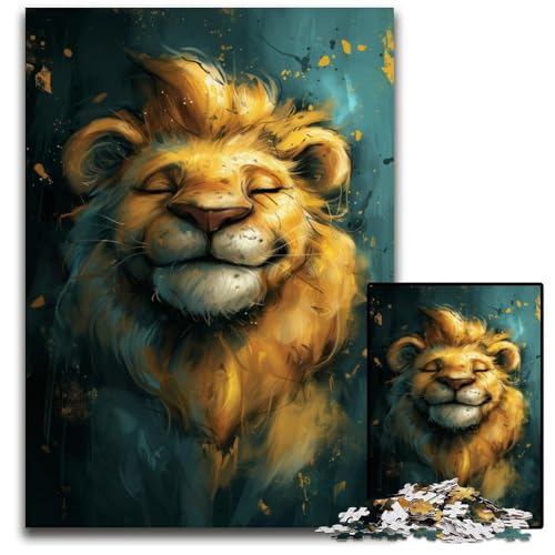 Niedliches kleines gelbes Löwen-Puzzle für Erwachsene, 1000 Teile, Papppuzzle, interaktives Familienspiel, Denksportaufgabe, Lernspielzeug, 26x38cm/10,23x14,96 Zoll Niedliches kleines gelbes Löwen-Puzzle für Erwachsene, 1000 Teile, Papppuzzle, interaktives Familienspiel, Denksportaufgabe, Lernspielzeug, 26x38cm/10,23x14,96 Zoll von JIANGENNF