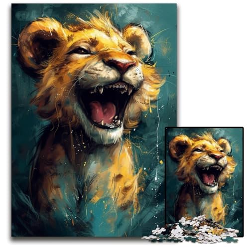 Niedliches kleines gelbes Löwen-Puzzle mit 1000 Teilen, unmögliches Puzzle für Erwachsene, Geburtstagsgeschenkidee, anspruchsvolles Denkspiel, 26x38cm/10,23x14,96 Zoll Niedliches kleines gelbes Löwen-Puzzle mit 1000 Teilen, unmögliches Puzzle für Erwachsene, Geburtstagsgeschenkidee, anspruchsvolles Denkspiel, 26x38cm/10,23x14,96 Zoll von JIANGENNF