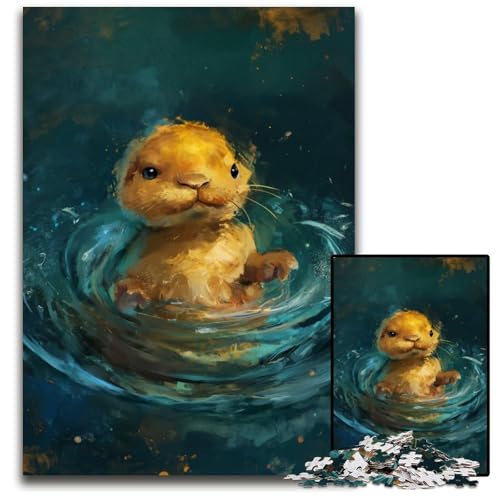 Niedliches kleines gelbes Otter-Puzzle, 1000 Teile, schwierige Puzzles für Erwachsene, Weihnachten, Halloween, Ostern, Neujahr, 26x38cm/10,23x14,96 Zoll Niedliches kleines gelbes Otter-Puzzle, 1000 Teile, schwierige Puzzles für Erwachsene, Weihnachten, Halloween, Ostern, Neujahr, 26x38cm/10,23x14,96 Zoll von JIANGENNF