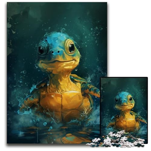 Niedliches kleines gelbes Schildkröten-Puzzle 1000 Teile für Erwachsene. Anspruchsvolle Puzzles. Pädagogische Aktivität zur Verbesserung kognitiver Fähigkeiten. 26x38cm/10,23x14,96 Zoll Niedliches kleines gelbes Schildkröten-Puzzle 1000 Teile für Erwachsene. Anspruchsvolle Puzzles. Pädagogische Aktivität zur Verbesserung kognitiver Fähigkeiten. 26x38cm/10,23x14,96 Zoll von JIANGENNF