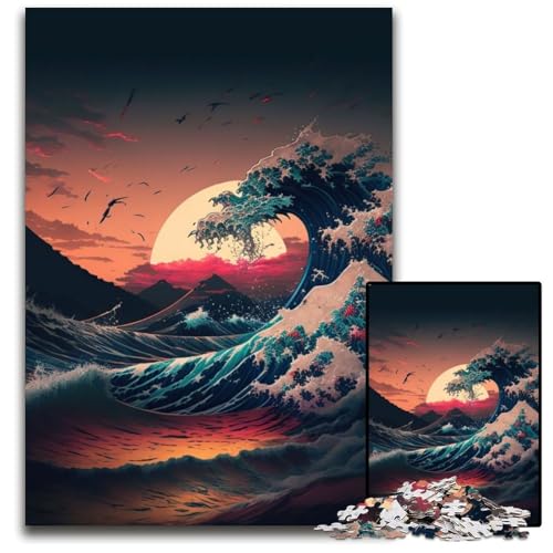 Ocean Wave Japan 1000-teiliges Puzzle für Erwachsene, anspruchsvolles Denkspiel – entspannendes Spielzeug für Teenager, 50x75cm/19,68x29,52 Zoll Ocean Wave Japan 1000-teiliges Puzzle für Erwachsene, anspruchsvolles Denkspiel – entspannendes Spielzeug für Teenager, 50x75cm/19,68x29,52 Zoll von JIANGENNF