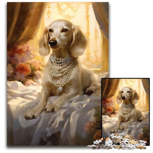 Pampered Puppy Puzzle für Erwachsene, 1000 Teile, interaktives Familienspiel, Denksportaufgabe, Lernspielzeug, 26x38cm/10,23x14,96 Zoll von JIANGENNF