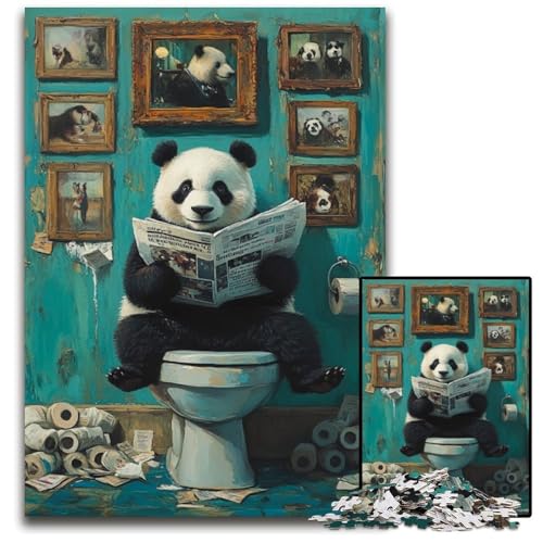 Panda Go Toiletten-Puzzle für Erwachsene, 1000 Teile, Holzpuzzle, interaktives Familienspiel, Denksportaufgabe, Lernspielzeug, 50x75cm/19,68x29,52 Zoll Panda Go Toiletten-Puzzle für Erwachsene, 1000 Teile, Holzpuzzle, interaktives Familienspiel, Denksportaufgabe, Lernspielzeug, 50x75cm/19,68x29,52 Zoll von JIANGENNF