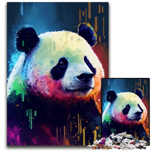 Panda-Puzzle für Erwachsene, farbenfroh, 1000 Teile, Denkspiel für Jugendliche und Familieninteraktion, 26x38cm/10,23x14,96 Zoll von JIANGENNF