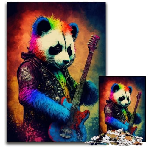 Panda spielt Gitarre, 1000-teiliges Puzzle für Erwachsene, interaktives Familienspiel, Familienaktivitätsspiel, 50x75cm/19,68x29,52 Zoll Panda spielt Gitarre, 1000-teiliges Puzzle für Erwachsene, interaktives Familienspiel, Familienaktivitätsspiel, 50x75cm/19,68x29,52 Zoll von JIANGENNF