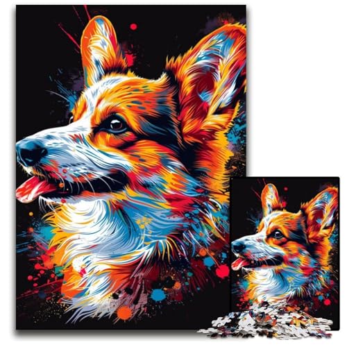 Pembroke Welsh Corgi Hunde-Puzzle 1000 Teile für Erwachsene, Papppuzzle, Geburtstagsgeschenkidee, anspruchsvolles Denkspiel, 26x38cm/10,23x14,96 Zoll Pembroke Welsh Corgi Hunde-Puzzle 1000 Teile für Erwachsene, Papppuzzle, Geburtstagsgeschenkidee, anspruchsvolles Denkspiel, 26x38cm/10,23x14,96 Zoll von JIANGENNF