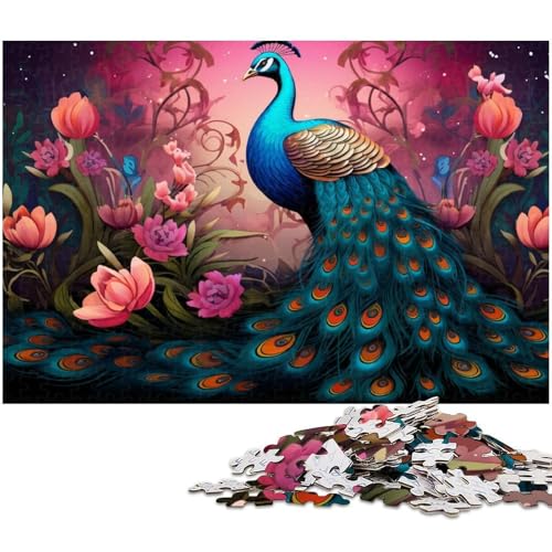 Pfauenblumen-Puzzle für Erwachsene, 1000 Teile, Puzzle für Erwachsene, anspruchsvolles DIY-Denkspiel, perfektes Familienspiel oder dekoratives Geschenk, 26 x 38 cm / 10,23 x 14,96 Zoll Pfauenblumen-Puzzle für Erwachsene, 1000 Teile, Puzzle für Erwachsene, anspruchsvolles DIY-Denkspiel, perfektes Familienspiel oder dekoratives Geschenk, 26 x 38 cm / 10,23 x 14,96 Zoll von JIANGENNF