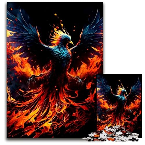 Phoenix 1000-teiliges Puzzle, Unmögliches Puzzle für Erwachsene, Spiel für Erwachsene, Geschenk, Familien-Interaktives Spiel, Gehirn-Herausforderung, Geschenk, 50x75cm/19,68x29,52 Zoll von JIANGENNF