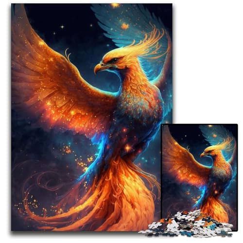 Phoenix Bird Puzzle für Erwachsene, 1000 Teile, anspruchsvolles Denkspiel für Teenager, unterhaltsames interaktives Spiel für die ganze Familie, 26x38cm/10,23x14,96 Zoll von JIANGENNF