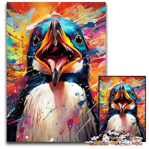 Pinguin-Puzzle, 1000 Teile, Papp-Puzzle, Weihnachten, Halloween, Ostern, Neujahr, 26x38cm/10,23x14,96 Zoll von JIANGENNF