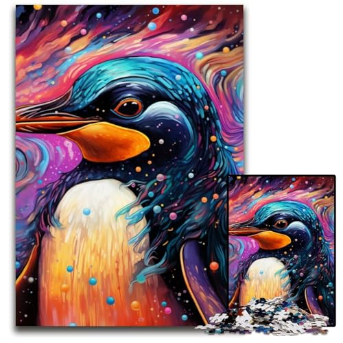 Pinguin-Puzzle mit 1000 Teilen, anspruchsvolle Rätsel, interaktives Familienspiel, Denksportaufgabe, Lernspielzeug, 26x38cm/10,23x14,96 Zoll von JIANGENNF