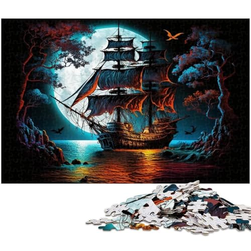 Piratenschiff-Puzzle, 1000 Teile, für Erwachsene, Puzzle, ideal für Familienspaß, Entspannung, 50 x 75 cm / 19,68 x 29,52 Zoll Piratenschiff-Puzzle, 1000 Teile, für Erwachsene, Puzzle, ideal für Familienspaß, Entspannung, 50 x 75 cm / 19,68 x 29,52 Zoll von JIANGENNF