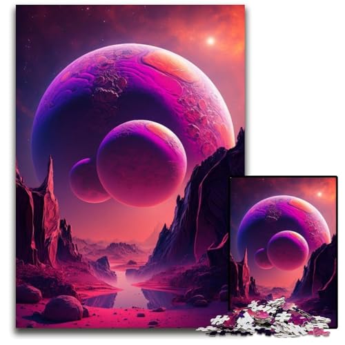 Planet Explosion 1000-teiliges Puzzle aus Holz für Erwachsene für Reiseliebhaber und Paare, anspruchsvolles Spielzeug 50x75cm/19,68x29,52 Zoll von JIANGENNF