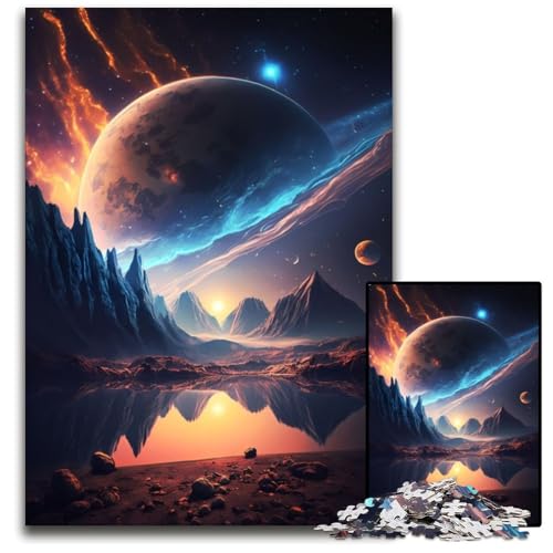 Planet Paradise Landscape 1000-teiliges Puzzle für Erwachsene, anspruchsvolles Denkspiel – entspannendes Spielzeug für Teenager, 50x75cm/19,68x29,52 Zoll von JIANGENNF