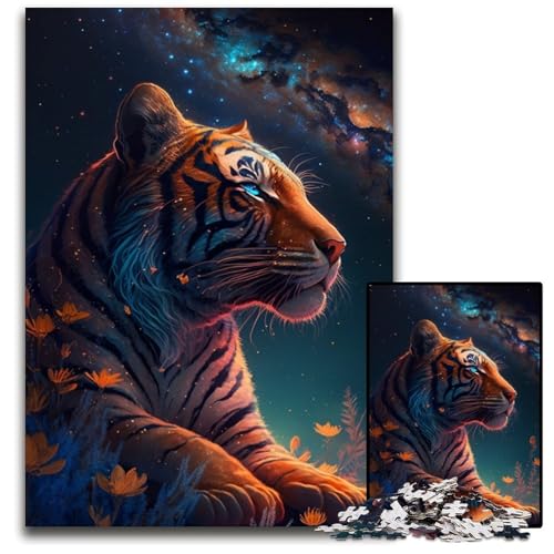 Planet Tiger 1000-teiliges Puzzle, Puzzles für Erwachsene, anspruchsvolles Denkspiel, entspannendes Spielzeug für Teenager, 50x75cm/19,68x29,52 Zoll von JIANGENNF