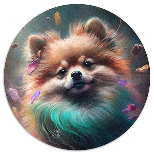 Pommersche Malerei, 1000-teiliges Puzzle für Erwachsene, 1000-teiliges rundes Puzzle, Gehirn-Herausforderungsgeschenk, pädagogische Aktivität für Teenager (Größe 67,5 x 67,5 cm) von JIANGENNF
