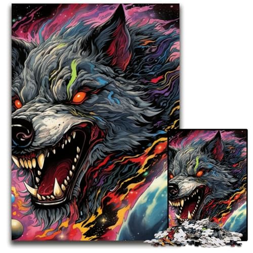 Psychedelic Art Wolf 1000-teiliges Puzzle für Erwachsene, Holzpuzzle für Teenager und Familienspaß – DIY-Denkspiel als Geschenk, 50x75cm/19,68x29,52 Zoll Psychedelic Art Wolf 1000-teiliges Puzzle für Erwachsene, Holzpuzzle für Teenager und Familienspaß – DIY-Denkspiel als Geschenk, 50x75cm/19,68x29,52 Zoll von JIANGENNF