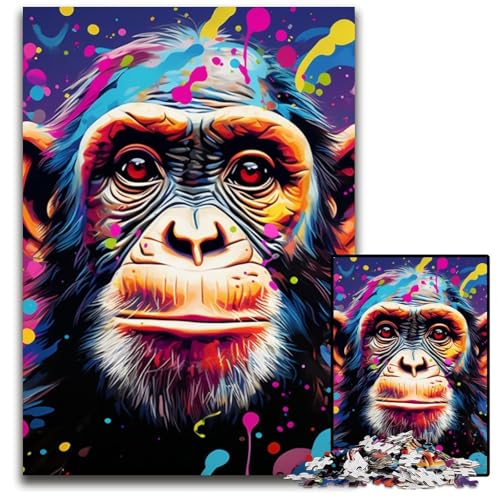 Psychedelic Monkey Puzzle 1000 Teile Puzzle aus Pappe, Weihnachten, Halloween, Ostern, Neujahr, 26x38cm/10,23x14,96 Zoll Psychedelic Monkey Puzzle 1000 Teile Puzzle aus Pappe, Weihnachten, Halloween, Ostern, Neujahr, 26x38cm/10,23x14,96 Zoll von JIANGENNF