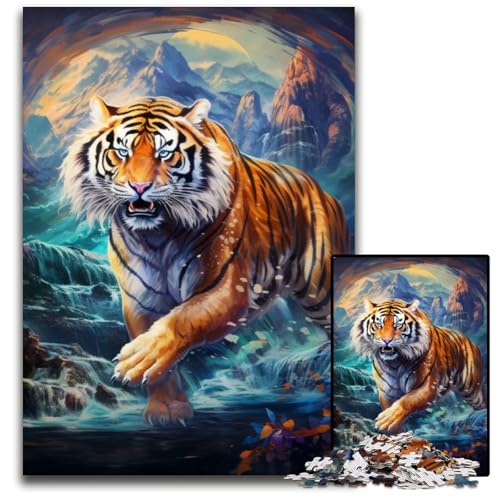 Psychedelic Tiger 1000-teiliges Puzzle, anspruchsvolle Puzzles, interaktives Familienspiel, Denksportaufgabe, Lernspielzeug, 50x75cm/19,68x29,52 Zoll Psychedelic Tiger 1000-teiliges Puzzle, anspruchsvolle Puzzles, interaktives Familienspiel, Denksportaufgabe, Lernspielzeug, 50x75cm/19,68x29,52 Zoll von JIANGENNF