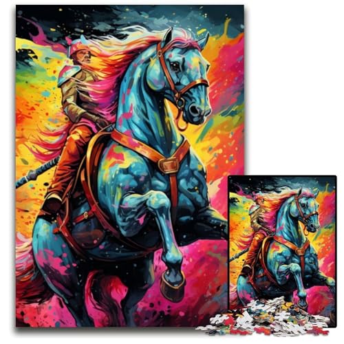 Psychedelisch farbige Pferde Puzzle für Erwachsene 1000 Papppuzzles Denkspiel, interaktives Familienspiel, geeignet für Kinder ab 14 Jahren 26x38cm/10,23x14,96 Zoll Psychedelisch farbige Pferde Puzzle für Erwachsene 1000 Papppuzzles Denkspiel, interaktives Familienspiel, geeignet für Kinder ab 14 Jahren 26x38cm/10,23x14,96 Zoll von JIANGENNF