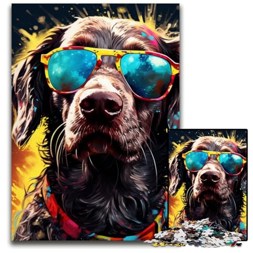 Psychedelische Golden Hair Dogs Puzzles für Erwachsene, 1000 Puzzles aus Pappe, Denkspiel, interaktives Familienspiel, geeignet für Kinder ab 14 Jahren, 26x38cm/10,23x14,96 Zoll Psychedelische Golden Hair Dogs Puzzles für Erwachsene, 1000 Puzzles aus Pappe, Denkspiel, interaktives Familienspiel, geeignet für Kinder ab 14 Jahren, 26x38cm/10,23x14,96 Zoll von JIANGENNF
