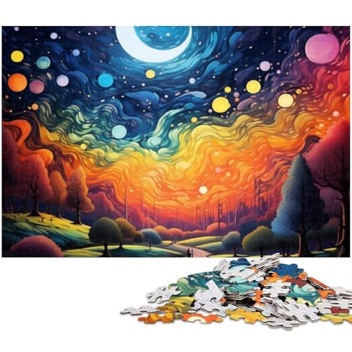 Psychedelische Landschaft 1000-teiliges Puzzle Kartonpuzzle DIY-Dekoration, Gehirn-Herausforderung, für Erwachsene, Familie, 26 x 38 cm / 10,23 x 14,96 Zoll Psychedelische Landschaft 1000-teiliges Puzzle Kartonpuzzle DIY-Dekoration, Gehirn-Herausforderung, für Erwachsene, Familie, 26 x 38 cm / 10,23 x 14,96 Zoll von JIANGENNF