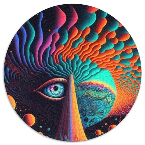 Psychedelische Puzzles 1000 Teile für Erwachsene, Puzzles für Erwachsene, DIY-Geschenk zur Heimdekoration, Denksportaufgabe für Erwachsene (Größe 67,5 x 67,5 cm) von JIANGENNF