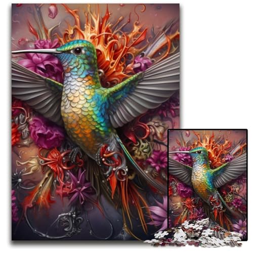 Psychedelischer Kolibri, 1000-teiliges Puzzle, anspruchsvolle Puzzles, interaktives Familienspiel, Denksportaufgabe, Lernspielzeug, 26x38cm/10,23x14,96 Zoll Psychedelischer Kolibri, 1000-teiliges Puzzle, anspruchsvolle Puzzles, interaktives Familienspiel, Denksportaufgabe, Lernspielzeug, 26x38cm/10,23x14,96 Zoll von JIANGENNF