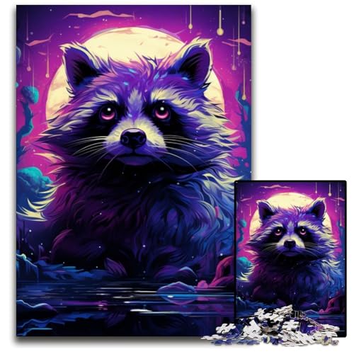 Psychedelischer Tier-Waschbär, 1000-teiliges Puzzle, anspruchsvolle Puzzles, interaktives Familienspiel, Denksportaufgabe, Lernspielzeug, 50x75cm/19,68x29,52 Zoll Psychedelischer Tier-Waschbär, 1000-teiliges Puzzle, anspruchsvolle Puzzles, interaktives Familienspiel, Denksportaufgabe, Lernspielzeug, 50x75cm/19,68x29,52 Zoll von JIANGENNF