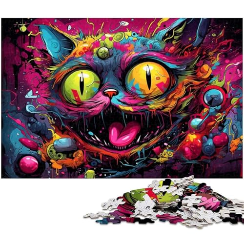 Psychedelisches Farbkatzen-Puzzle, 1000 Teile, für Erwachsene, anspruchsvolle Puzzles, perfekte Dekoration für Zuhause oder das Büro, 26 x 38 cm / 10,23 x 14,96 Zoll Psychedelisches Farbkatzen-Puzzle, 1000 Teile, für Erwachsene, anspruchsvolle Puzzles, perfekte Dekoration für Zuhause oder das Büro, 26 x 38 cm / 10,23 x 14,96 Zoll von JIANGENNF