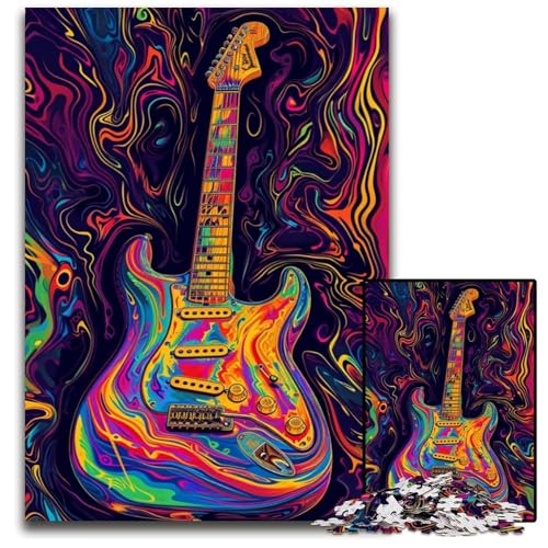 Psychedelisches Gitarren-Puzzle, 1000 Teile, Unmögliches Puzzle für Erwachsene, Bunte Heimdekoration und interaktives Familienspiel, 26x38cm/10,23x14,96 Zoll Psychedelisches Gitarren-Puzzle, 1000 Teile, Unmögliches Puzzle für Erwachsene, Bunte Heimdekoration und interaktives Familienspiel, 26x38cm/10,23x14,96 Zoll von JIANGENNF