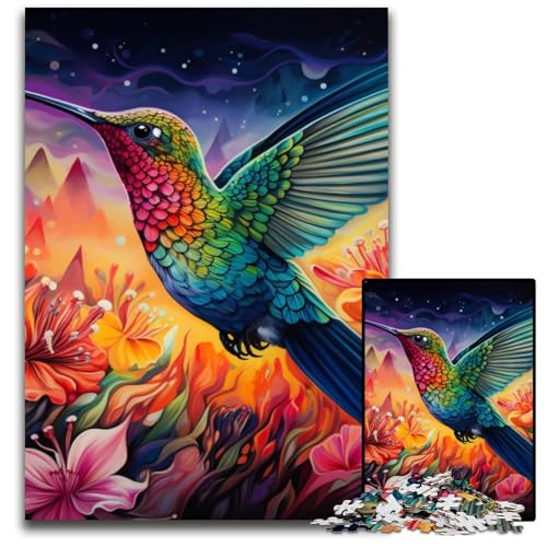 Psychedelisches Kolibri-Puzzle für Erwachsene, 1000 Teile, Holzpuzzle, interaktives Familienspiel, Denksportaufgabe, Lernspielzeug, 50x75cm/19,68x29,52 Zoll Psychedelisches Kolibri-Puzzle für Erwachsene, 1000 Teile, Holzpuzzle, interaktives Familienspiel, Denksportaufgabe, Lernspielzeug, 50x75cm/19,68x29,52 Zoll von JIANGENNF