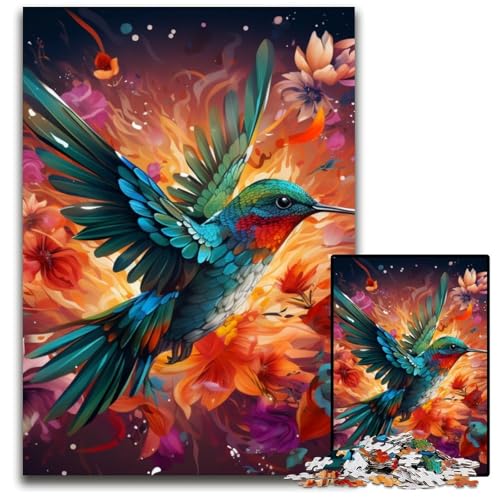 Psychedelisches Kolibri-Puzzle für Erwachsene, 1000 Teile, Holzpuzzle, interaktives Familienspiel, Denksportaufgabe, Lernspielzeug, 50x75cm/19,68x29,52 Zoll Psychedelisches Kolibri-Puzzle für Erwachsene, 1000 Teile, Holzpuzzle, interaktives Familienspiel, Denksportaufgabe, Lernspielzeug, 50x75cm/19,68x29,52 Zoll von JIANGENNF