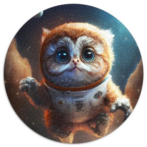 Puzzle 1000 Teile, Astronauten-Leopardenbaby, Kartonpuzzle für Erwachsene, Denkspiel für Teenager, (Größe 67,5 x 67,5 cm) von JIANGENNF