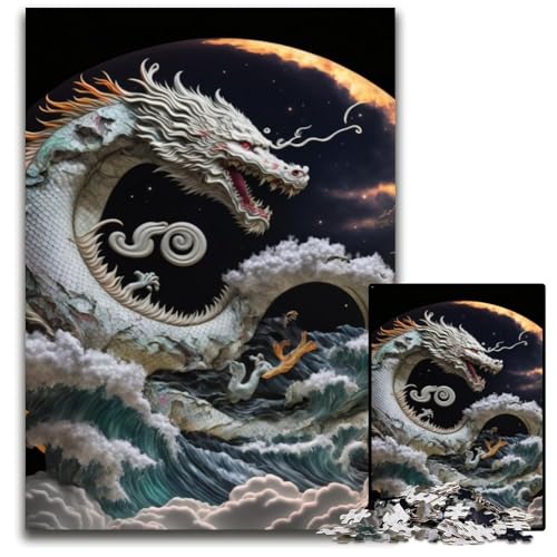 Puzzle 1000 Teile, Brave Dragon, Puzzle für Erwachsene, Denkspiel für Teenager, 26x38cm/10,23x14,96 Zoll von JIANGENNF