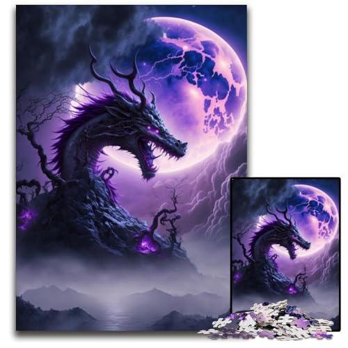 Puzzle 1000 Teile, Brave Dragon, Puzzle für Erwachsene, Denkspiel für Teenager, 50x75cm/19,68x29,52 Zoll von JIANGENNF