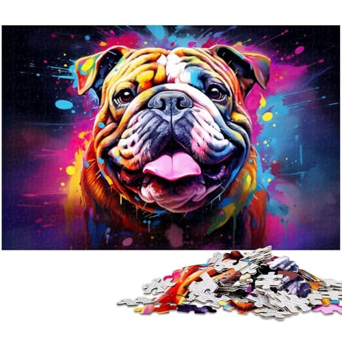 Puzzle 1000 Teile, Bunte Bulldogge, schwierige Puzzles für Erwachsene, anspruchsvolles Denkspiel für Teenager, Spaß für den Familienspieleabend, 50 x 75 cm / 19,68 x 29,52 Zoll Puzzle 1000 Teile, Bunte Bulldogge, schwierige Puzzles für Erwachsene, anspruchsvolles Denkspiel für Teenager, Spaß für den Familienspieleabend, 50 x 75 cm / 19,68 x 29,52 Zoll von JIANGENNF