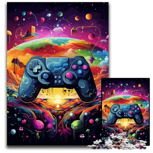 Puzzle 1000 Teile, Bunte Gamepad-Puzzles zum Entspannen und Herausfordern, farbenfrohe Heimdekorationskunst, Freunde, 26x38cm/10,23x14,96 Zoll von JIANGENNF