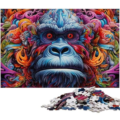 Puzzle 1000 Teile, Bunte Gorillas, schwierige Puzzles für Erwachsene, pädagogische Aktivität zur Verbesserung kognitiver Fähigkeiten, 26 x 38 cm / 10,23 x 14,96 Zoll Puzzle 1000 Teile, Bunte Gorillas, schwierige Puzzles für Erwachsene, pädagogische Aktivität zur Verbesserung kognitiver Fähigkeiten, 26 x 38 cm / 10,23 x 14,96 Zoll von JIANGENNF