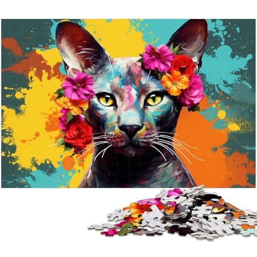 Puzzle 1000 Teile, Bunte Katze, schwierige Puzzles für Erwachsene, anspruchsvolles Denkspiel für Teenager, Spaß für den Familienspieleabend, 50 x 75 cm / 19,68 x 29,52 Zoll Puzzle 1000 Teile, Bunte Katze, schwierige Puzzles für Erwachsene, anspruchsvolles Denkspiel für Teenager, Spaß für den Familienspieleabend, 50 x 75 cm / 19,68 x 29,52 Zoll von JIANGENNF