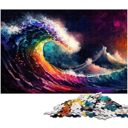 Puzzle 1000 Teile, Bunte Meereswellen, Puzzle für Erwachsene, Eltern, Partner, Freunde – ab 14 Jahren, 26 x 38 cm / 10,23 x 14,96 Zoll Puzzle 1000 Teile, Bunte Meereswellen, Puzzle für Erwachsene, Eltern, Partner, Freunde – ab 14 Jahren, 26 x 38 cm / 10,23 x 14,96 Zoll von JIANGENNF
