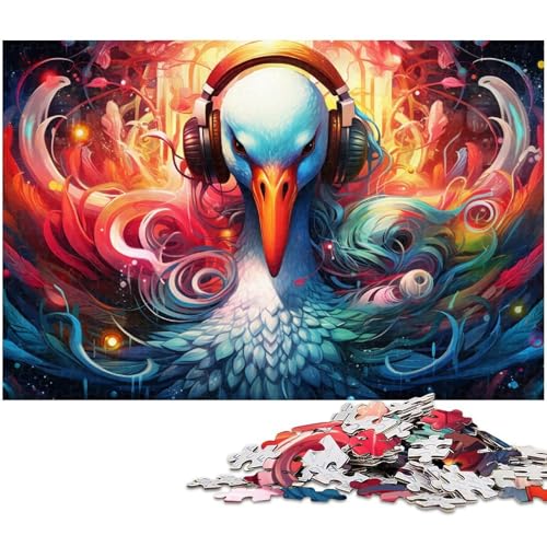 Puzzle 1000 Teile, Bunte Schwäne, Puzzle für Erwachsene, Eltern, Partner, Freunde – ab 14 Jahren, 50 x 75 cm / 19,68 x 29,52 Zoll von JIANGENNF