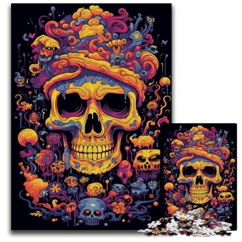 Puzzle 1000 Teile, Bunte Totenköpfe, Eltern, Partner, Freunde – ab 14 Jahren, 26x38cm/10,23x14,96 Zoll Puzzle 1000 Teile, Bunte Totenköpfe, Eltern, Partner, Freunde – ab 14 Jahren, 26x38cm/10,23x14,96 Zoll von JIANGENNF