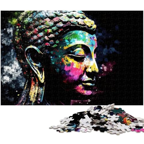 Puzzle 1000 Teile, Bunter Buddha, Schwierige Puzzles für Erwachsene, Herausforderndes Denkspiel für Teenager, Spaß für den Familienspieleabend, 26 x 38 cm / 10,23 x 14,96 Zoll von JIANGENNF